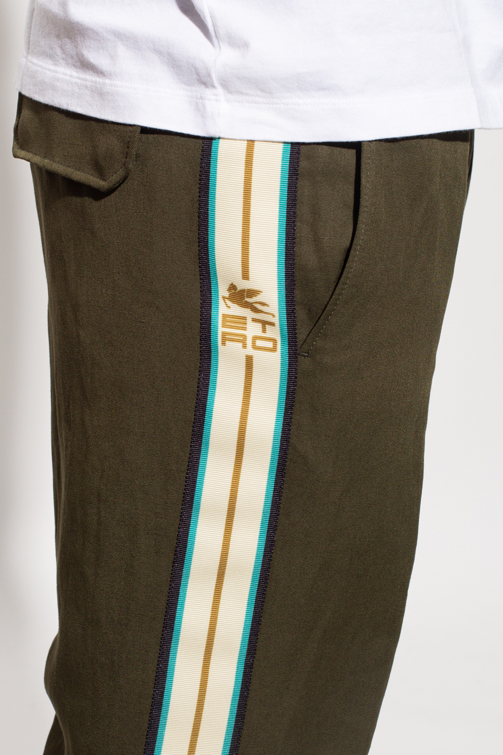 Green Side stripe trousers Etro SchaferandweinerShops Canada Jack Wills Smocked Cami Mini Dress